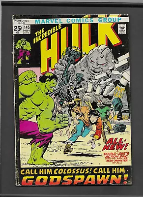 Buy Incredible Hulk #145 (1968 Series) 52 Page Issue [Origin Re-told] Low Grade 3.5 • 8.44£