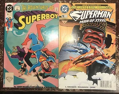 Buy DC The Adventures Of Superboy 15 April 1991 & Superman Man Of Steel 78 April 98 • 7.90£