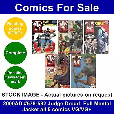 Buy 2000AD #578-582 Judge Dredd: Full Mental Jacket All 5 Comics VG/VG+ • 6.99£
