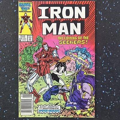 Buy Iron Man #214 NEWSSTAND 1983 (Debut Of New Spider-Woman Costume) VF- 8.0 • 3.20£
