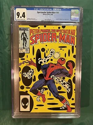 Buy Spectacular Spider-Man #99 CGC 9.4 Marvel 1985 Black Cat, Kingpin & Spot App • 87.94£