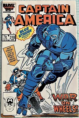Buy Captain America #318 NM Death Of Blue Streak 1986 Marvel Comics 1st Print • 7.90£