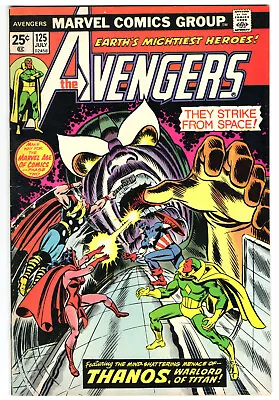 Buy Avengers #125 Very Fine 8.0 Thanos Iron Man Thor Vision Black Panther 1974 • 39.57£