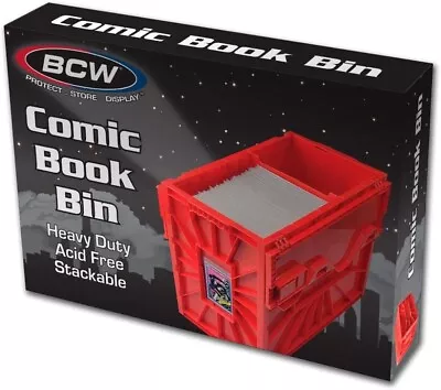 Buy BCW Heavy Duty RED Short Plastic Comic Book Bin Holds 150 Standard Comic Books • 28.20£