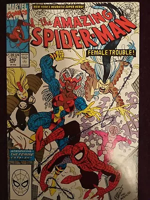 Buy Comics: Amazing Spiderman 340 1990 Cents Copy, Introducing The Femme Fatales.  • 10£