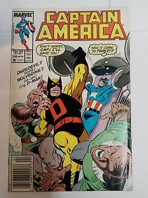 Buy Captain America # 328 Newsstand Cover - 1st D-Man, AKA Demolition Man VG+. Cond • 11.05£