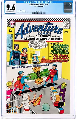 Buy 🔥ADVENTURE DC COMICS #356 CGC NM+ 9.6 5/1967 Legion Of Super-Heroes OW-W Silver • 385.82£