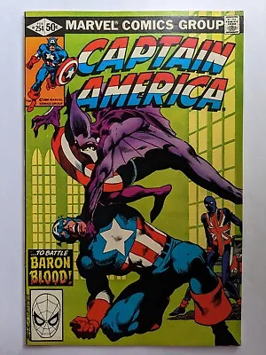 Buy Captain America #254, 1st App Union Jack, Death Baron Blood, Marvel, Feb 1981 • 12.79£
