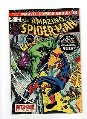 Buy Amazing Spider-man #120, FN+ 6.5, Spider-Man Vs. The Hulk! • 70.76£