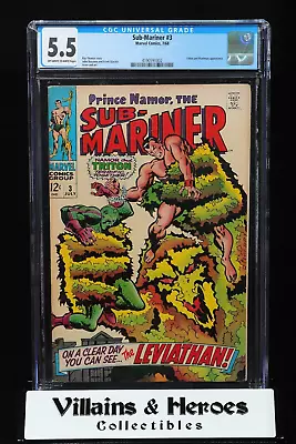 Buy Sub-Mariner #3 ~ CGC 5.5 ~ Triton, Plantman ~ Silver Age Comic ~  Marvel (1968) • 47.79£