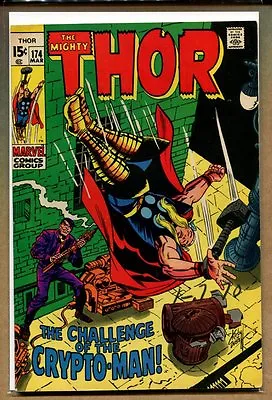 Buy Mighty Thor #174 ~ ''Challenge Of The Crypto-Man!'' ~ 1970 (8.5) WH    • 31.66£