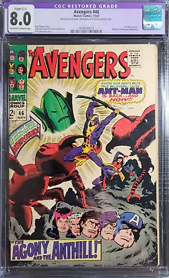 Buy 1967 Avengers 46 CGC 8.0 Restored. Ant-man Cover. RARE! • 124.38£