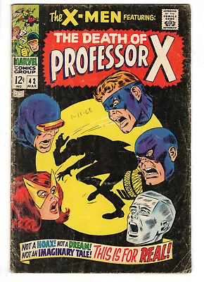 Buy X-men #42 (1968) - Grade 4.0 - The Death Of Professor X - Origin Story! • 47.44£