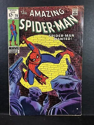 Buy Amazing Spider-Man 70 1st Vanessa Fisk Cameo! VG/FN 1969 OW/W Classic Romita Cvr • 33.96£