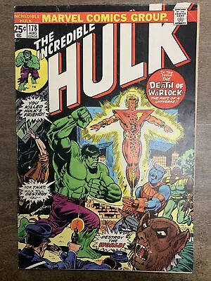 Buy Incredible Hulk #178 (Marvel, 1974) Resurrection Of Adam Warlock Herb Trimpe VG • 26.12£