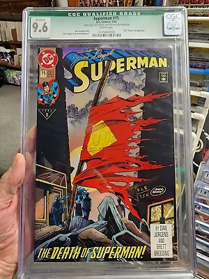 Buy Signed JERRY SIEGEL! Death Of Superman #75 CGC 9.6 Certified   Co-Creator!! COA • 794.34£