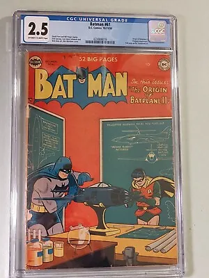 Buy Batman #61 DC Comics 1950 Cgc 2.5 Bat Plane • 379.62£