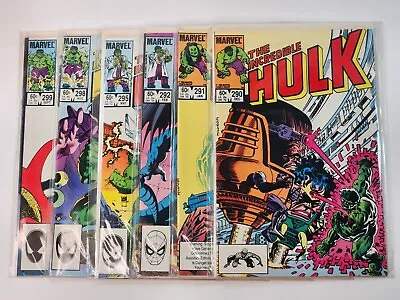 Buy Incredible Hulk 290 291 292 295 298 299 Marvel Comics 6 Book Copper Age Lot 1984 • 17.44£