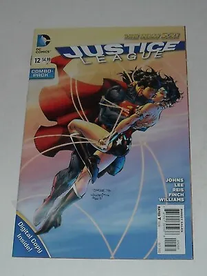 Buy JUSTICE LEAGUE # 12 DC COMICS October 2012 SUPERMAN WONDER WOMAN KISS COVER ART • 7.88£