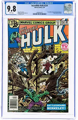 Buy 🔥 INCREDIBLE HULK 234 CGC 9.8 WHITE PAGES 1st APPEARANCE QUASAR 1979 MARVEL MT • 215.55£