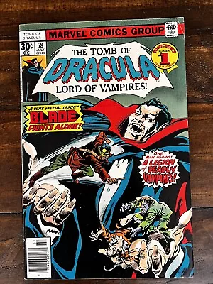 Buy Tomb Of Dracula #58 Newsstand - Vampire - Horror - 1977 VF KEY ISSUE SOLO BLADE • 39.42£