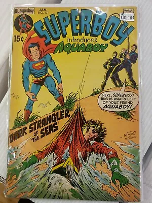 Buy Superboy #171 DC Comics 1971 JAN  Dark Strangler Of The Seas  Aquaboy Intro VF • 14.38£
