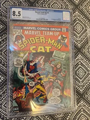 Buy Marvel Team Up  8 Spider Man And The Cat 1st App Of The Man Killer Cgc 8.5 • 102.54£