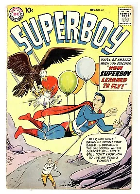 Buy Superboy 69 Super-bot,boat,plane,train,automobiles! 1958 DC Comics C823 • 19.46£