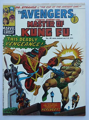 Buy The Avengers #45 Shang-Chi Marvel Comics Group UK 27 July 1974 VF 8.0 • 8.99£
