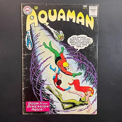Buy Aquaman 11 1st Mera Silver Age DC 1963 Nick Cardy Cover Jack Miller Comic Book • 107.20£