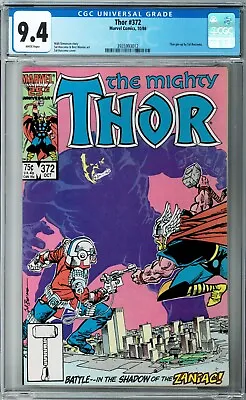 Buy Thor #372 CGC 9.4 (Oct 1986, Marvel) Walt Simonson, Zaniac App., 1st TVA Cameo • 67.16£