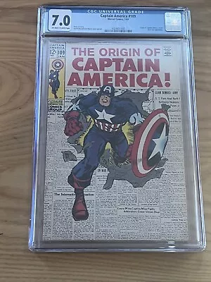 Buy Captain America #109 January 1969 The Origins Of Captain America CGC 7.0 Marvel • 199.87£