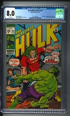 Buy Incredible Hulk 141 (1971) CGC 8.0 WHITE PAGES - 1st Doc Samson! • 217.33£