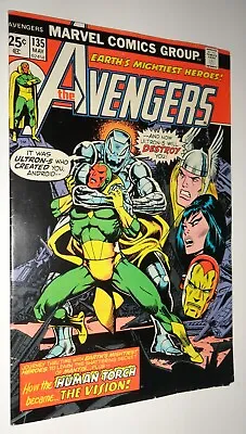 Buy Avengers #135 Orgin Vision  Ultron Fine  1975 • 11.06£