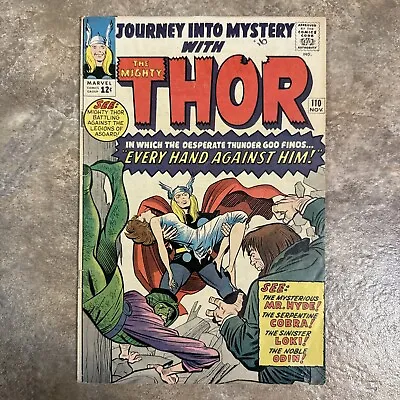 Buy Journey Into Mystery #110 Fn Kirby Art Loki And Odin Appear 5.5/6.0 • 34.55£