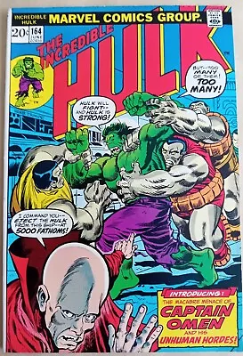 Buy Hulk # 164 - FN (6.0) - Marvel 1973 - 20 Cents Copy - Vs Captain Omen • 9.99£