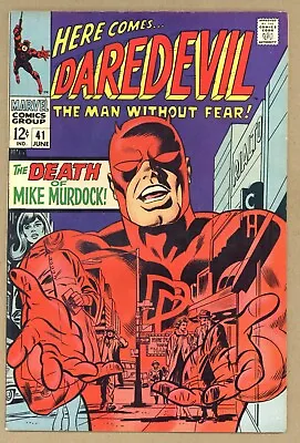 Buy Daredevil 41 (VGF) Death Of Mike Murdock! Stan Lee, Gene Colan 1968 Marvel W986 • 15.50£