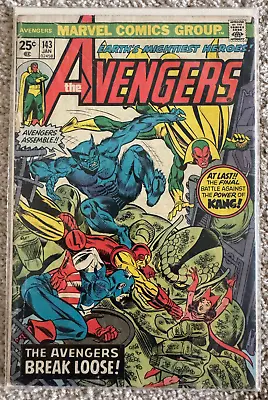 Buy Avengers #143 Marvel Comics January 1976 Beast Vision Kang Iron Man Vtg 70s • 8.79£