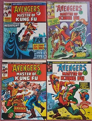 Buy The Avengers - Shang Chi  Marvel Comics 1973 Issues 31 - 34 Very Good Condition • 6£