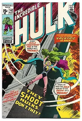 Buy 🔑 Incredible Hulk #142 (Marvel 1971) ** 1st Valkyrie ** Very Fine ** 🔑 🔥🔥🔥 • 73.28£