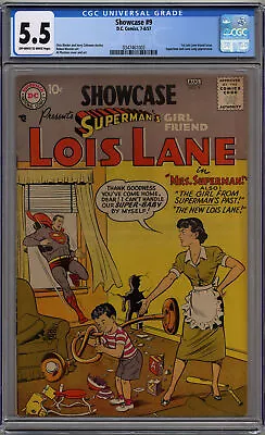 Buy Showcase #9 Cgc 5.5 1st Lois Lane Tryout Ow/w Pages 1957 Key Book 🔑 Faded Cover • 830.14£