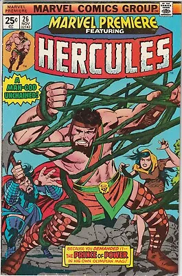 Buy MARVEL PREMIERE #26 💥🔑 HERCULES 1st Solo Appearance -KIRBY -Marvel Comics 1975 • 14.44£