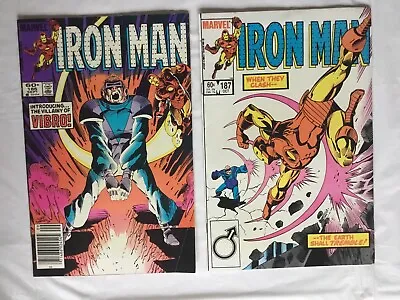 Buy Iron Man #186*KEY*1st App VIBRO! & #187*KEY*1st App Brothers Grimm WOW*HIGH*GRD* • 9.14£