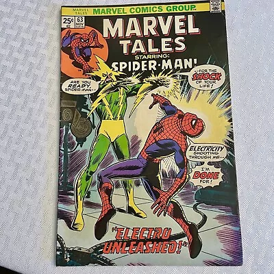 Buy Marvel Tales Spider-Man#63 Featuring ELECTRO Man 1975 F/VF Amazing Spider-man • 23.95£