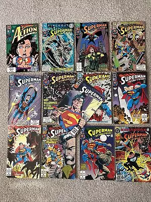 Buy Job Lot Of 13 Superman In Action Comics 1991-1993 In A Read Condition • 14.99£