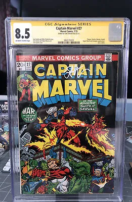 Buy Captain Marvel #27  CGC 8.5 OWW VF/NM 1973  1st Eros 2nd Drax Signed Jim Starlin • 198.59£