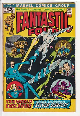 Buy Fantastic Four #123, Marvel Comics 1972 FN/VF 7.0 Silver Surfer And Galactus • 40.21£