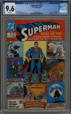 Buy Superman #423 Cgc 9.6 Alan Moore Story! White Pages Dc Comics 1986 • 67.96£