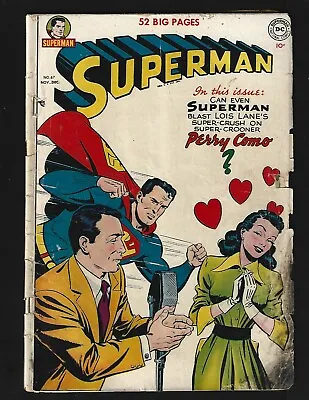 Buy Superman #67 VG Perry Como Cover 1st Lois Trying To Prove Clark Is Superman • 111.28£
