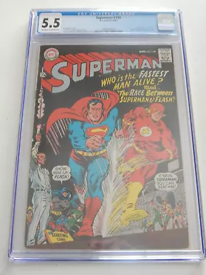 Buy SUPERMAN #199 (DC 1967) CGC 5.5 (-Fine) 1st SUPERMAN  Vs. FLASH RACE • 182.70£